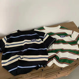 MQTIME  -  Children's T Shirt Spring and Autumn Hot Sale Boy's Striped T Shirt Contrast Fashion Long Sleeve Tops Bottoming Shirt