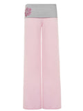 MQTIME  -  Y2k Patchwork Flower Print Low Waist Loose Casual All Match Medium Strecth Long Pants