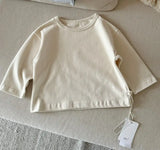  MQTIME  -  Autumn New Children Long Sleeve T Shirts Boys Girls Solid Tees Baby Cotton Shirts Infant Casual Tops Kids Clothes