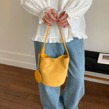MQTIME  -  New Soft Suede Single Shoulder Underarm Bag for Women Fashionable Casual Simple Versatile Bucket Bag