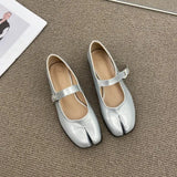 MQTIME  -  New Arrivals Ninja Tabi Mary Janes Flats Shoes Women 2024 Spring Belt Buckle Split Toe Shoes Trotters Mocasines Female Pumps