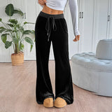 MQTIME  -  Solid Color Casual Baggy Flared Pants For Woman 2025 Autumn Y2k Women's Wide Pants Trousers Female Clothing