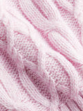 MQTIME  -  Women's Chic Sweet Pink O Neck Sweater Casual Loose Soft Comfortable Jacquard Long Sleeves 2025 Lady Autumn Winter Y2K Outwears