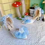 MQTIME  -  High Quality Designer Luxury Shoes Bridal Wedding Shoes Y2K Heels Lolita Cosplay 2000S Heels Bow Butterfly Heels Party Shoes