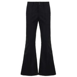 MQTIME  -  Chic Low Waisted Flared Pants Y2K High Street Retro Wide Leg Trousers Goth Slim Pocket Office Lady Korean Baggy Pants