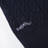 MQTIME  -  American Simple Color Contrast Letter Embroidery V-neck Slim Fitting Fried Dough Twists Sweater Spicy Girl Retro College Top