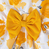MQTIME  -  2Piece Set Spring Summer Toddler Girls Clothes Fashion Cute Bow Flowers Cotton Tops+Princess Dress Baby Boutique Clothing BC2123
