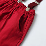 MQTIME  -  Summer Formal Plaid Suit  Boys 2Pcs Short Sleeve Shirt & Suspender Shorts Set Kids Clothes Gentleman Christmas Outfit
