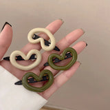 Mqtime Korean Cute Sweet Colored Love Heart Hairpin Trendy y2k Girls Student Simple Hair Clip Female Hair Accessories Wholesale