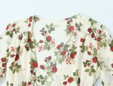  MQTIME  -  2026 Spring and Summer New Holiday Style Printing V-neck Lace-up Waist Dress