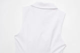 MQTIME  -  Women's Blouses Dress Turn Down Collar Solid Color Straight Sport Dresses Mujer Regular Fit White Causal Vestidos