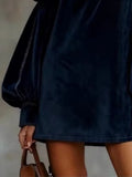  MQTIME  -  Elegant Off Shoulder Velvet Dress Woman Sexy Elegant Temperament Slim Dress Vintage Long Sleeve Spring Autumn Mini Dress 2026