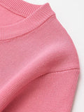 MQTIME  -  Gold Button Pocket Knitted Short Dresses Solid Color Round Neck French Simple Slimming Fashion Single Breasted Straight Dress