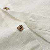  MQTIME  -  Boys Cotton And Linen Short-Sleeved White Shirt Summer New Children's Casual Loose Single-Breasted Linen Shirts Kids Tops TZ437