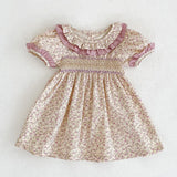 MQTIME  -  New Summer Sisters Clothes 2-6Yrs Girls Princess Dress Short Sleeved Cotton Floral Printing Kids Party Dresses