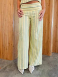 MQTIME  -  Women's Striped High Waist Wide Leg Pants Sets Chic Sleeveless Backless Halter Lace Up Tops Suits 2025 Summer Casual Street Wear