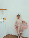 MQTIME  -  New Spring Baby Girls Pink Princess Dresses Sequins Puff Sleeve Ball Gown Children Birthday Party Dress