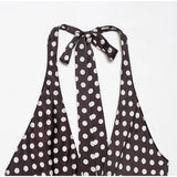 MQTIME  -  Polka Dot Halter Backless Long Dress Women Off Shoulder V-neck Scarf Sexy Sleeveless Dresses 2025 Summer Street Holiday Robe
