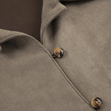 MQTIME  -  Vintage Brown Suede Shirt Fall-winter Small Loose Midi Cardigan Top Women