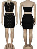MQTIME  -  Women Sets Two Piece Set V-Neck Sleeveless Buttonhole Top And Mini Skirt High Streetwear Casual Sports Suit Summer Autumn