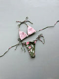 MQTIME  -  Biquini Bathing Suit Swimming Suit Beachwear Bikinis Sexy Women Swimsuit Swimwear Female Floral Thong Bikini Set