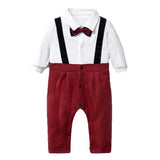 MQTIME  -  Baby Suits Newborn Boy Clothes Romper + Vest Infant Formal Clothing Outfit Party Bow Tie Children Toddler Birthday Dress 0- 24 M