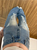  MQTIME  -  American Vintage Wings Patch Hot Diamond Ripped Jeans High Street Spice Girl High Waist Wide Leg Trousers Women Jeans
