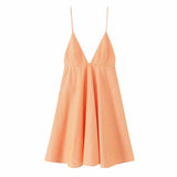 MQTIME  -  Summer Women Striped Mini Dresses Sleeveless Backless Thin Straps Dress Female Chic Streetwear Lady Sexy V-Neck Vestidos
