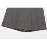  MQTIME  -  Grey Mini Skirt Shorts Woman Fashion With Belt Skort For Women High Waist Short Skirts Woman Summer Casual Shorts