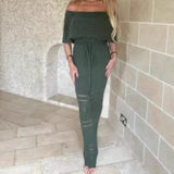 MQTIME  -  Summer New Women's Light and Mature Fashion One-line Collar Slim Hip Skirt