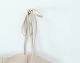 MQTIME  -  Women Fashion Brown Backless Bow Lace Up Side Zipper Camis Vintage Thin Straps Square Collar Female Chic Lady Tops