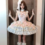 MQTIME  -  Sweet Lolita Young Girls Lolita Fashion Handmade Couture Frilly Dress Princess Core Women Boutique Wedding Party Costume