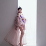 MQTIME  - Sexy Maternity Gowns Dress Photography Bubble Sleeve Shawls Art Performance Party Tulle Women Maternity Dress for Photo Shoot