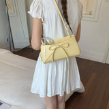  MQTIME  -  Women's Small PU Leather Shoulder Bag New Trend Solid Color Underarm Tote Bag Female Fashion Sweet Casual Dating Handbags