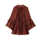 MQTIME  -  Boho Dress Flare Sleeve Layered Summer Dress Loose Fit Beach Dress Oversized Cotton Holiday Vestidos Hippie Robes