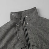 MQTIME  -  Women's Autumn Grey Zipper Outwear Jackets Solid Loose Patchwork High Waist Cropped Top Coat Streetwear Chic Casual Lady Tops