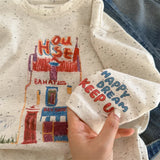 MQTIME  -  Boys T-shirt Autumn and Winter New Childrens Clothes Korean Boys and Girls Cartoon Splash Some Personality Printed T-shirts