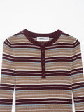  MQTIME  -  Women's Elegant Knitted Pullover Women Fashion Stripe Long Sleeve Sweater 2026 New Casual O neck Knitwear Tops ﻿ ﻿