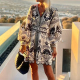 MQTIME  -  Women's Printed Short Dress, Casual and Fashionable Beach Style, Summer New Item