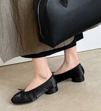 MQTIME  -  Spring Summer Luxury Satin Bowknot Split toe Women Pumps Ballet Style Fashion Pleated Tabi Low Heeled Casual Loafers Lazy shoes
