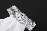 MQTIME  -  Women Elegant Sexy Pleated Bodycon Maxi Party Dress Sequins Turtleneck Halter Backless Front Split Slim Evening Gown Long Robes