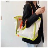 MQTIME  -  Casual Large Capaci Canvas oulder Bag Handbag Artistic Tote Bag Trendy New Ins Big Bag Soft Foldable Magnetic Bule