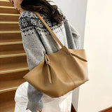 MQTIME  -  Women Shoulder Bag Solid Color Leather Simple Design Large Capacity Women Crossbody Multifunctiona Handbag