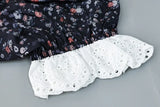 MQTIME  -  Summer Vintage Lace Print Dress Sexy High Waist Mini A Line Dresses For Woman Elegant Street Chic Puff Sleeve Holiday Dress