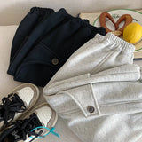  MQTIME  -  Girls Fleece Pant Solid Color Plus Kids Baby Boys Jogger Pant New Winter Casual Elastic Waist Toddler Boys Sport Pant