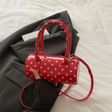 MQTIME  -  Niche Polka Dot Bag for Women French Retro Underarm Crossbody Bag, Exquisite Hand-Held Women's Cylindrical Bag