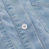 MQTIME  -  Women's Denim Shirt Summer Short Sleeve Loose Single Breasted Blouse Casual Cotton Jean Shirt Tops For Ladies