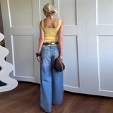 MQTIME  -  Women's Cardigan Elegant O-neck Knitted Backless Sleeveless Single Breasted Vest Female 2 Pieces 2025 Summer Lady Streetwears