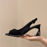 MQTIME  -  Summer Brand Women Sandal Shoes Fashion Square Headed Ankle Strap Ladies Elegant Shoes Thin High Heel Pumps Sandalias De Mujer