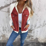 MQTIME  -  Women's Casual Fashion Denim Jacket Autumn Winter Stitching Shoulder Sleeve Coat European And American Style Clothing